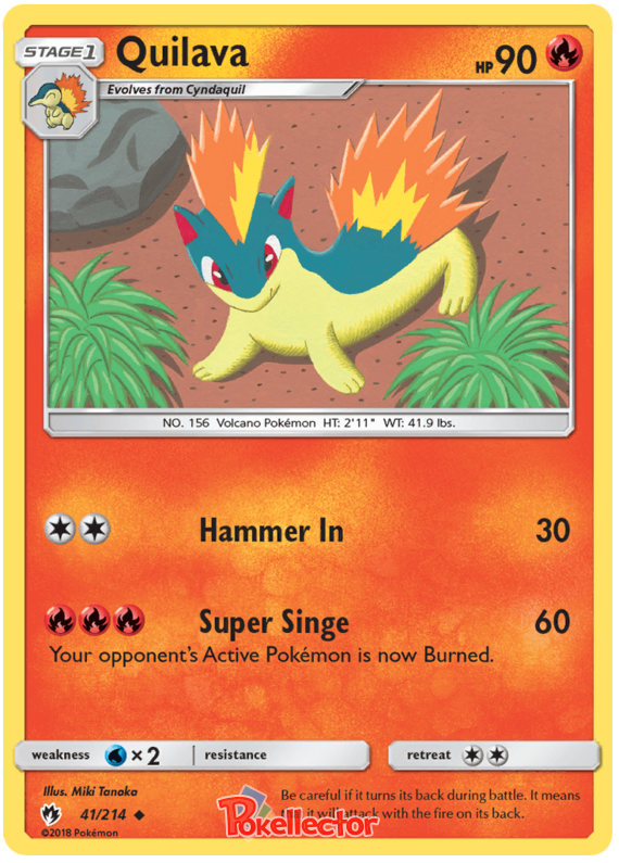 Pokemon Card Lost Thunder 41/214 041/214 Quilava Uncommon *MINT*