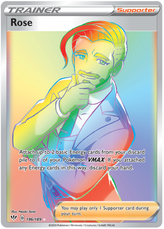 Pokemon Card Darkness Ablaze 196/189 196/189 Rose Secret Rare *M*