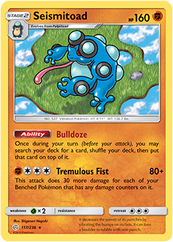 <transcy>Pokemon Card Cosmic Eclipse 117/236 Seismitoad Sjælden</transcy>