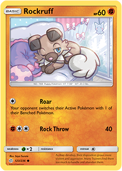 Pokemon Card Cosmic Eclipse 123/236 Rockruff Common