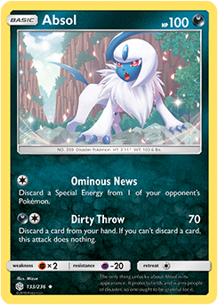 Pokemon Card Cosmic Eclipse 133/236 Absol Uncommon