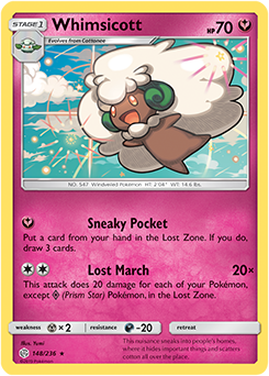 Pokemon Card Cosmic Eclipse 148/236 Whimsicott Rare