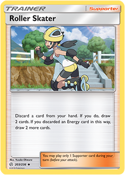 Pokemon Card Cosmic Eclipse 203/236 Roller Skater Supporter Uncommon