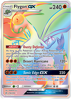 <transcy>Pokemon Card Cosmic Eclipse 256/236 Flygon GX Hyper Sjælden</transcy>