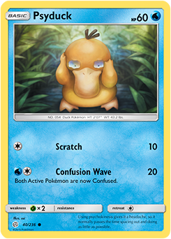 <transcy>Pokemon Card Cosmic Eclipse 040/236 40/236 Psyduck Common</transcy>