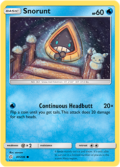 Pokemon Card Cosmic Eclipse 047/236 47/236 Snorunt Common