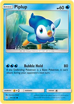 Pokemon Card Cosmic Eclipse 054/236 54/236 Piplup Common
