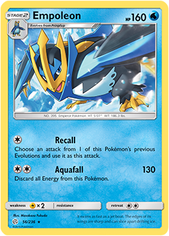 Pokemon Card Cosmic Eclipse 056/236 56/236 Empoleon Rare