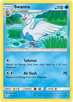 Pokemon Card Cosmic Eclipse 060/236 60/236 Swanna Rare