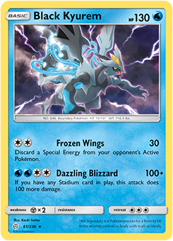 Pokemon Card Cosmic Eclipse 061/236 61/236 Black Kyurem Holo Rare