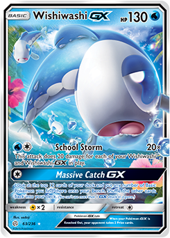 <transcy>بطاقة بوكيمون Cosmic Eclipse 063/236 63/236 Wishiwashi GX Ultra Rare</transcy>