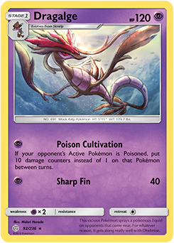 Pokemon Card Cosmic Eclipse 092/236 92/236 Dragalge Rare