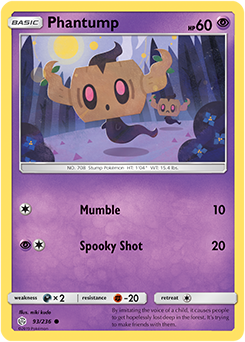 Pokemon Card Cosmic Eclipse 093/236 93/236 Phantump Common