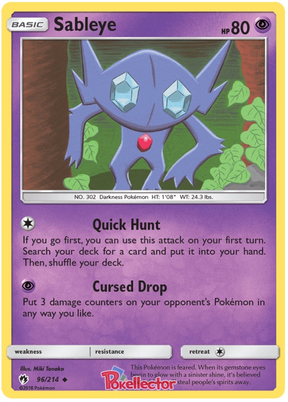 Pokemon Card Lost Thunder 96/214 096/214 Sableye Uncommon *MINT*