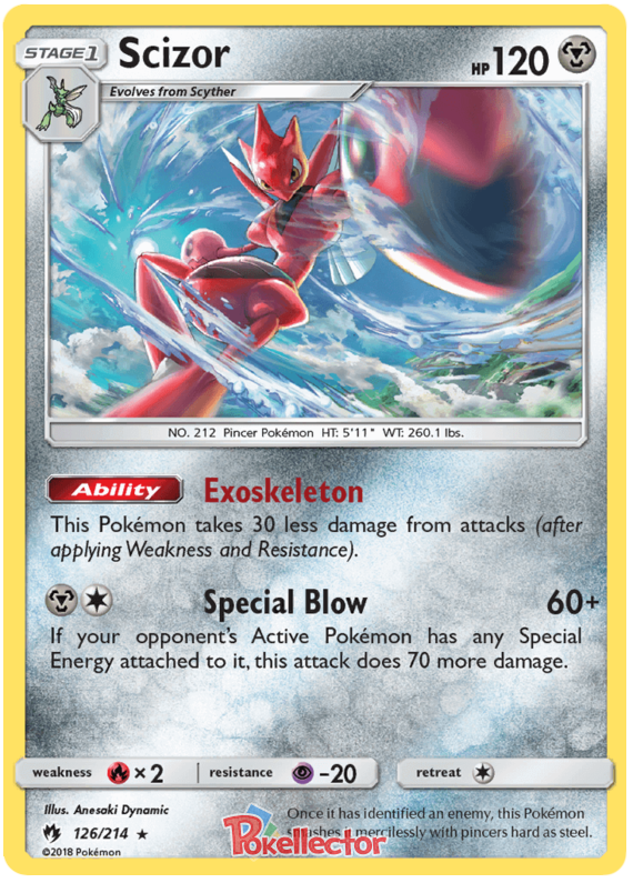 Pokemon Card Lost Thunder 126/214 Scizor Holo Rare *MINT*