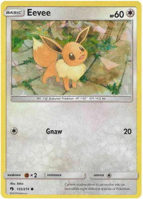 Pokemon Card Lost Thunder 155/214 Eevee SHATTERED HOLO Common *MINT*