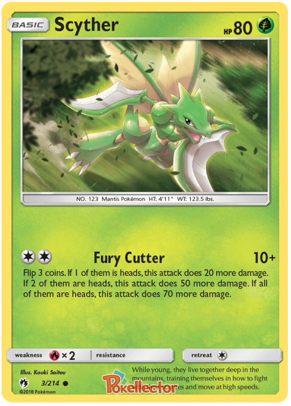 Pokemon Card Lost Thunder 3/214 003/214 Scyther Common *MINT*