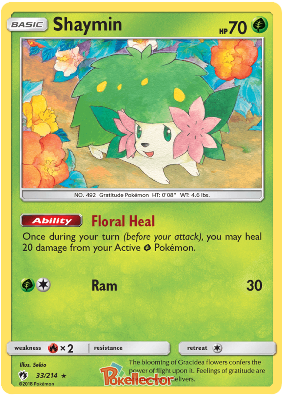 Pokemon Card Lost Thunder 33/214 033/214 Shaymin Holo Rare *MINT*