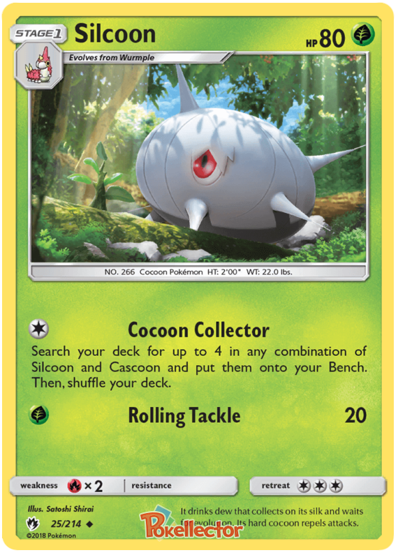 Pokemon Card Lost Thunder 25/214 025/214 Silcoon Uncommon *MINT*