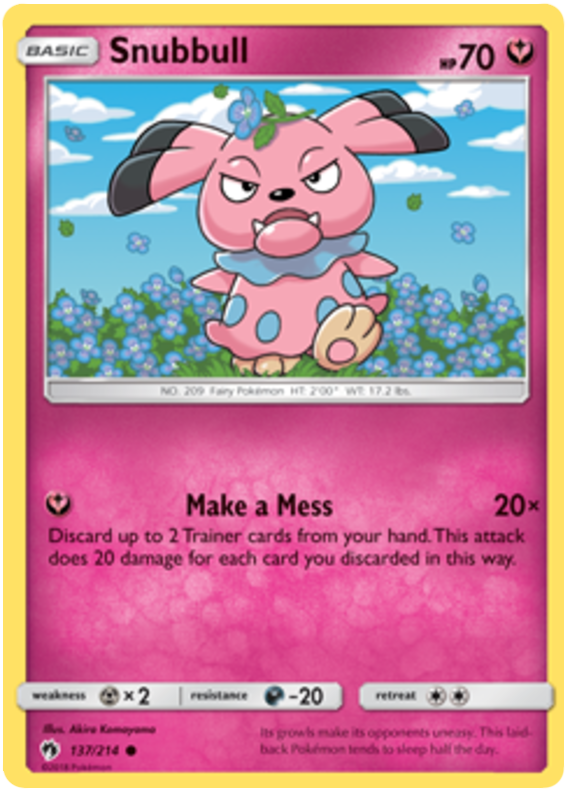 Pokemon Card Lost Thunder 137/214 Snubbull Common *MINT*