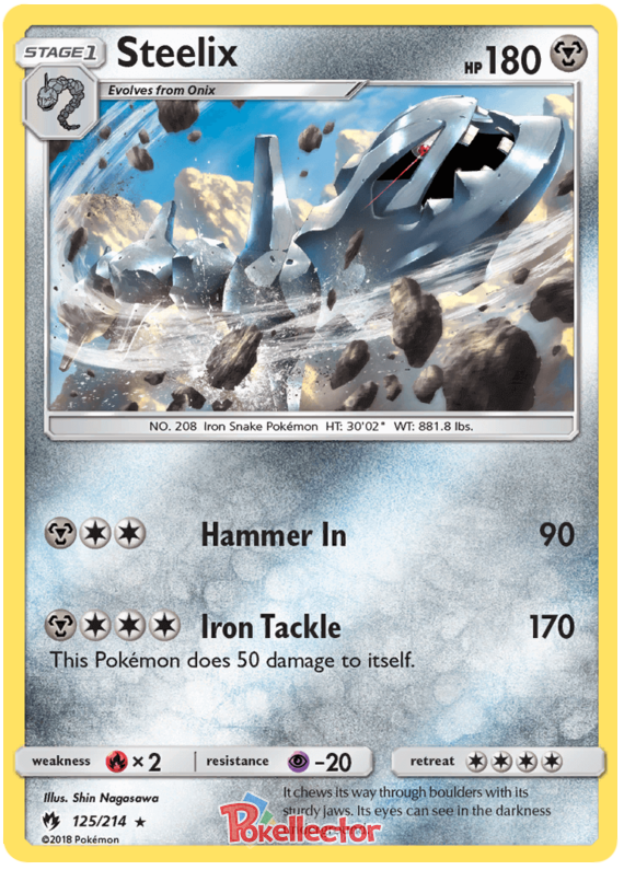 Pokemon Card Lost Thunder 125/214 Steelix Rare *MINT*