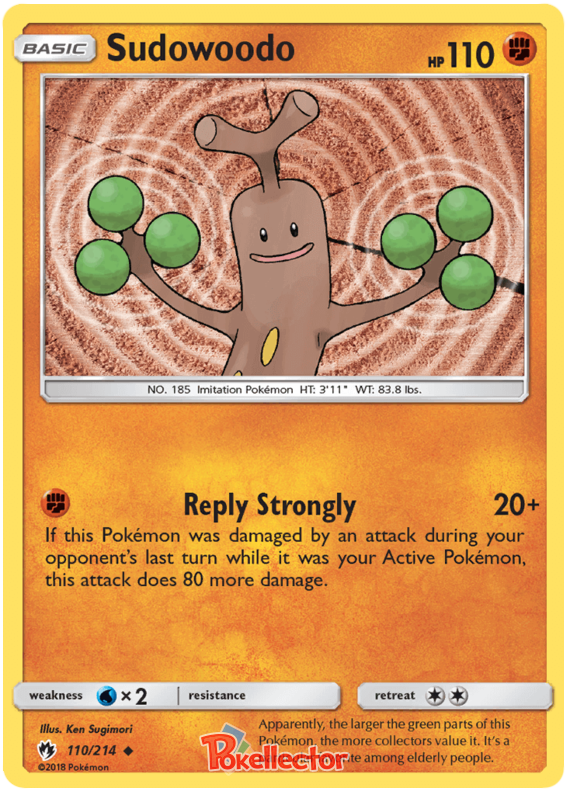 Pokemon Card Lost Thunder 110/214 Sudowoodo Uncommon *MINT*