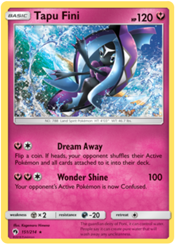 Pokemon Card Lost Thunder 151/214 Tapu Fini Holo Rare *MINT*