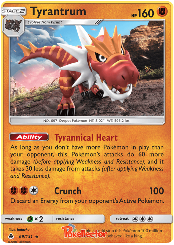 Pokemon Card Forbidden Light 69/131 069/131 Tyrantrum Holo Rare *MINT*