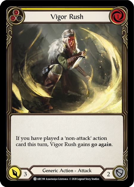 Flesh and Blood Arcane Rising Unlimited C ARC198 Vigor Rush (Yellow) Standard