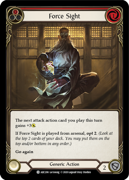 Flesh and Blood Arcane Rising Unlimited C ARC206 Force Sight (Red) Standard