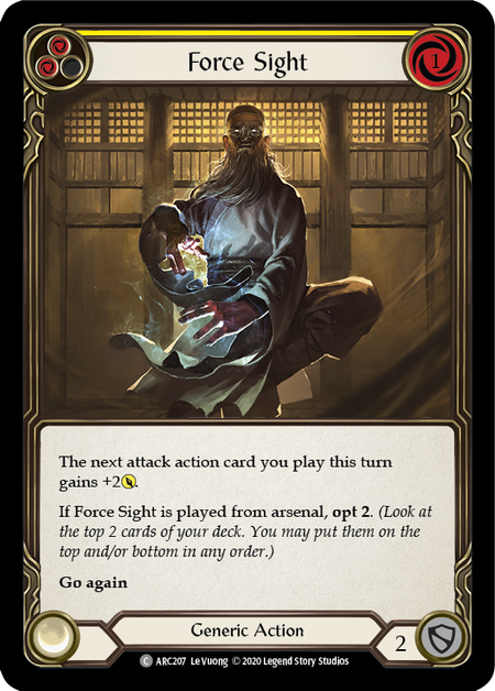 Flesh and Blood Arcane Rising Unlimited C ARC207 Force Sight (Yellow) Standard