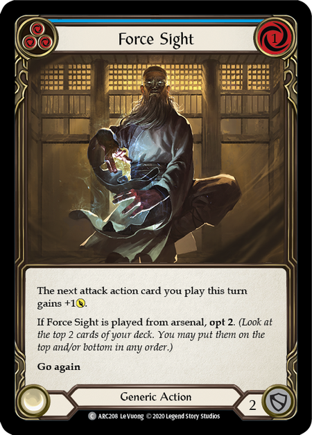 Flesh and Blood Arcane Rising Unlimited C ARC208 Force Sight (Blue) Rainbow