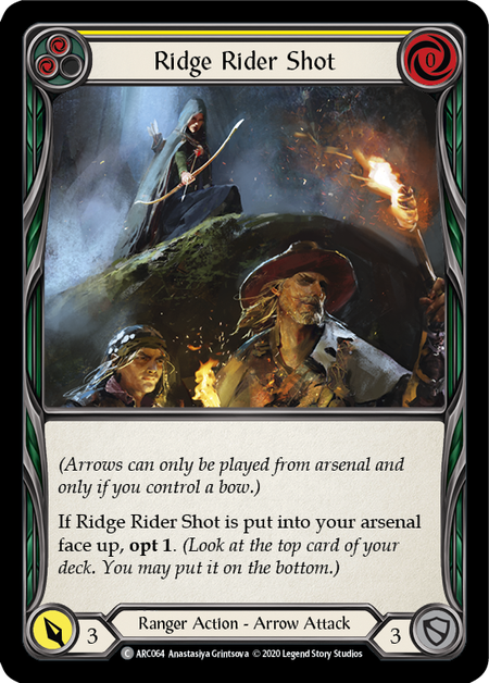 Flesh and Blood Arcane Rising Unlimited C ARC064 Ridge Rider Shot (Yellow) Standard