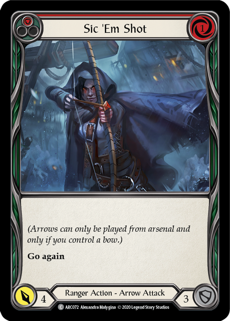 Flesh and Blood Arcane Rising Unlimited C ARC072 Sic 'Em Shot (Red) Rainbow