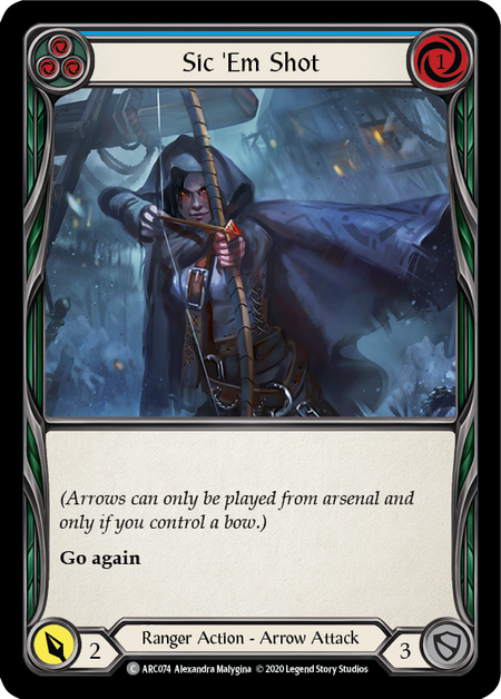 Flesh and Blood Arcane Rising Unlimited C ARC074 Sic 'Em Shot (Blue) Rainbow