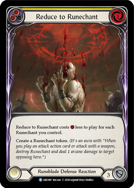 Flesh and Blood Arcane Rising Unlimited R ARC089 Reduce to Runechant (Yellow) Standard