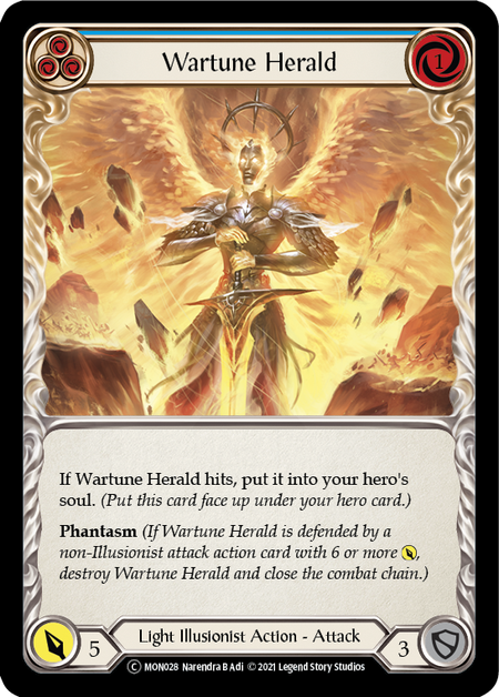 Flesh and Blood Monarch Unlimited C MON028 Wartune Herald (Blue) Standard