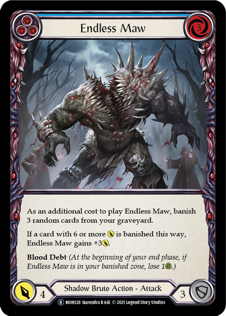 Flesh and Blood Monarch Unlimited R MON128 Endless Maw (Blue) Rainbow