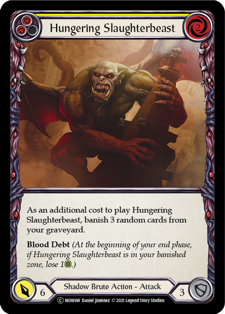 Flesh and Blood Monarch Unlimited C MON148 Hungering Slaughterbeast (Yellow) Standard