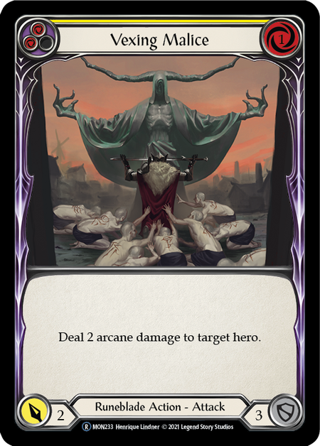 Flesh and Blood Monarch Unlimited R MON233 Vexing Malice (Yellow) Rainbow