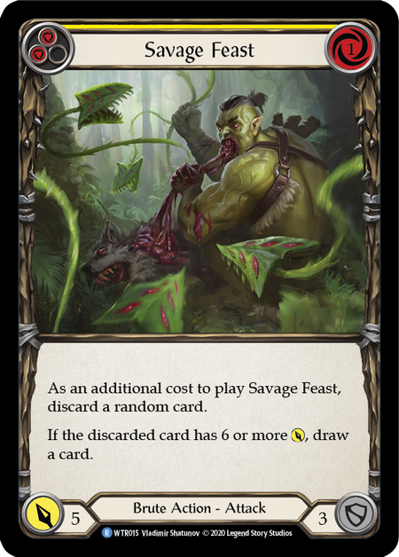 Flesh and Blood Welcome to Rathe Unlimited R WTR015 Savage Feast (Yellow) Rainbow