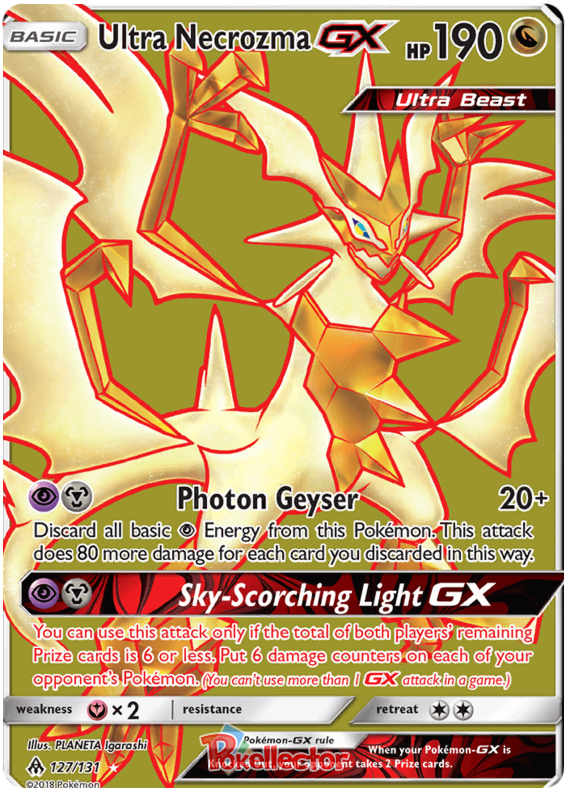 Pokemon Card Forbidden Light 127/131 Ultra Necrozma GX Full Art *MINT*