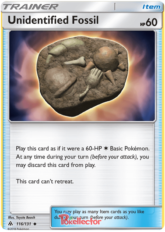 Pokemon Card Forbidden Light 116/131 Unidentified Fossil Item Uncommon *MINT*