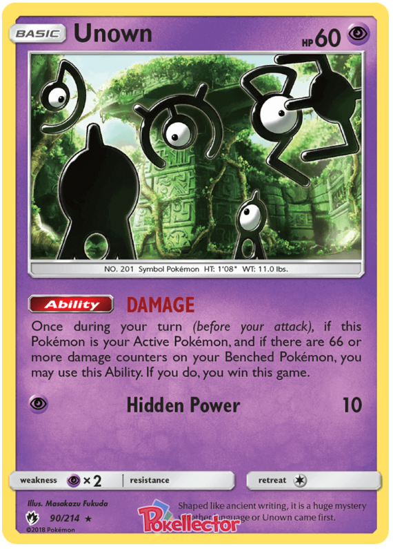 Pokemon Card Lost Thunder 90/214 090/214 Unown Rare *MINT*