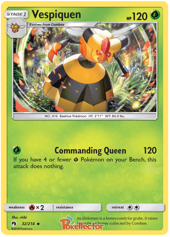 Pokemon Card Lost Thunder 32/214 032/214 Vespiquen Uncommon *MINT*