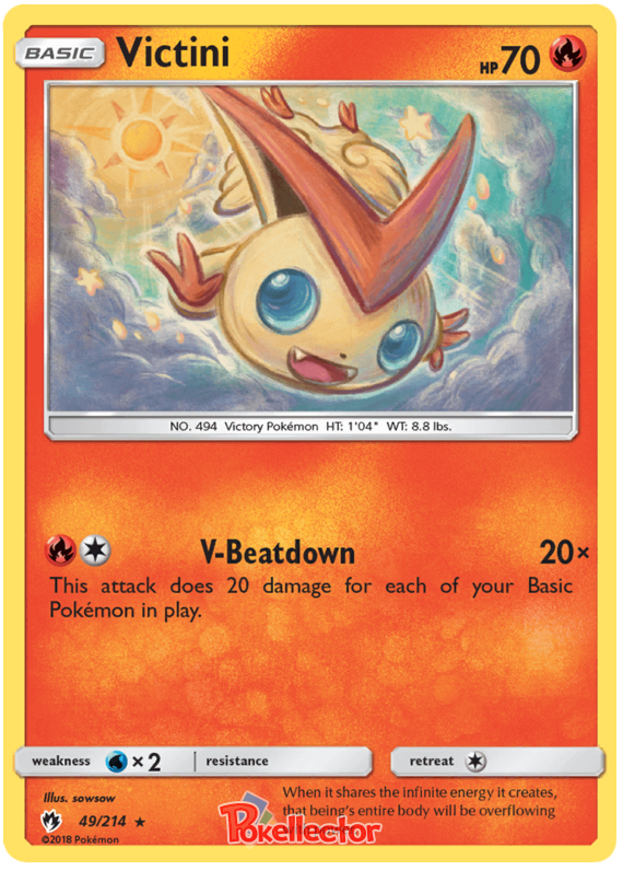 Pokemon Card Lost Thunder 49/214 049/214 Victini Rare *MINT*