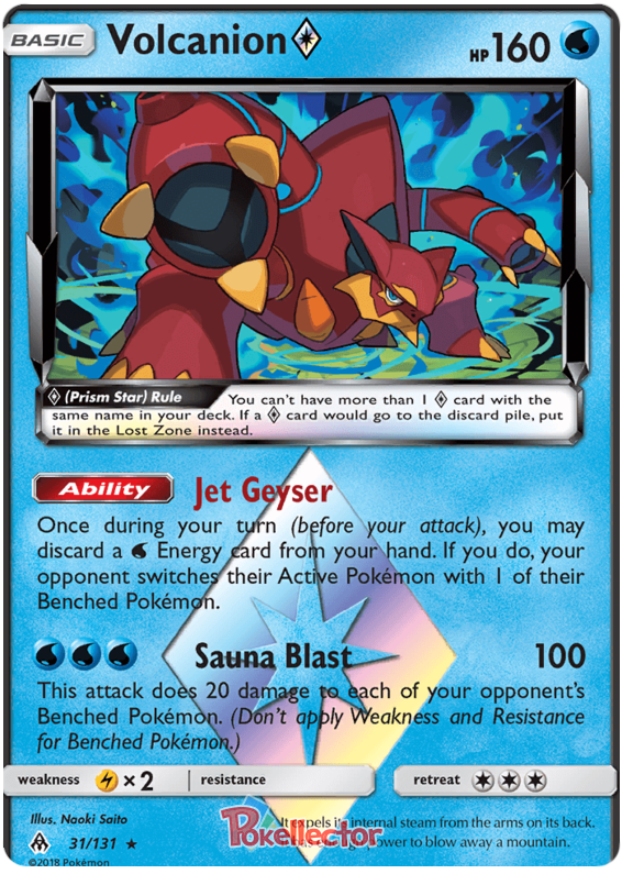 Pokemon Card Forbidden Light 31/131 031/131 Volcanion Prism Star Prism Rare *MINT*