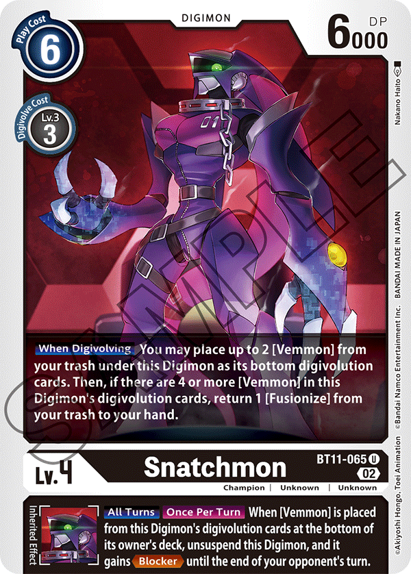 Digimon Card Dimensional Phase Snatchmon BT11-065 U