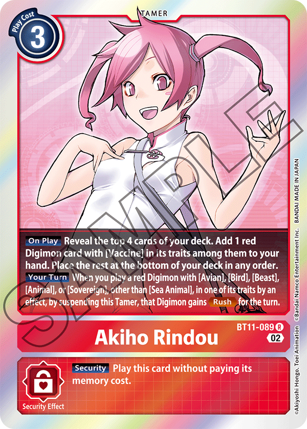 Digimon Card Dimensional Phase Akiho Rindou BT11-089 R