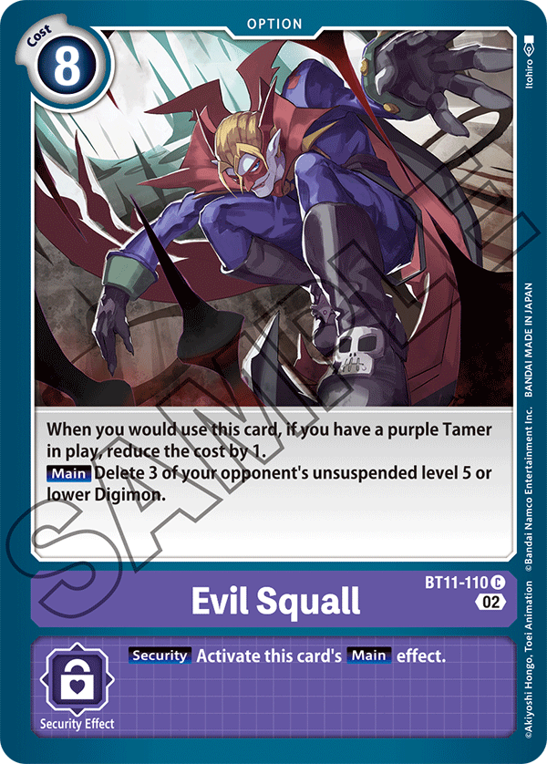 Digimon Card Dimensional Phase Evil Squall BT11-110 C